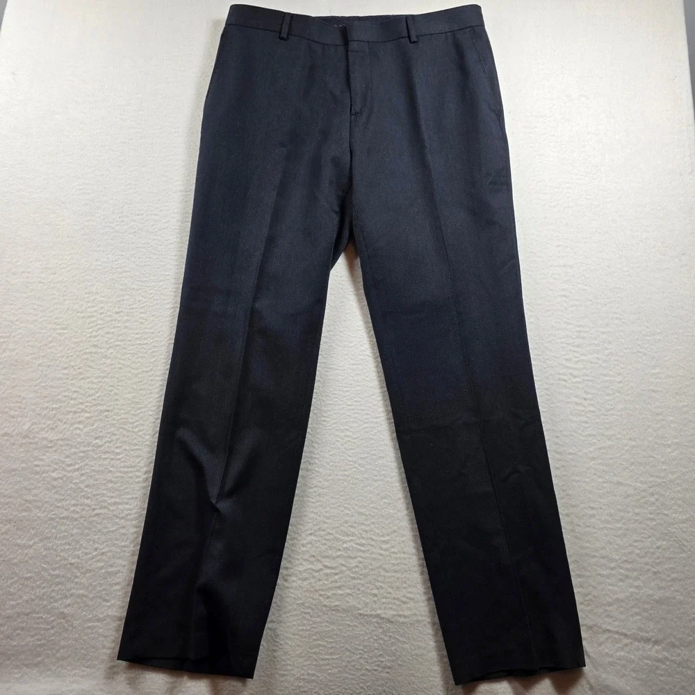 Banana‎ Republic Tailored Slim Fit Dress Pants Midnight Navy Honeycomb 35x32